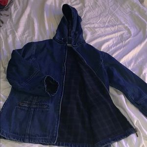 hooded jean jacket